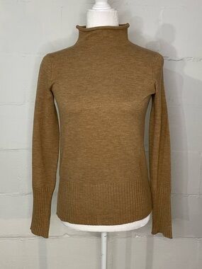 French Connection Camel-Brown Funnel Neck Sweater